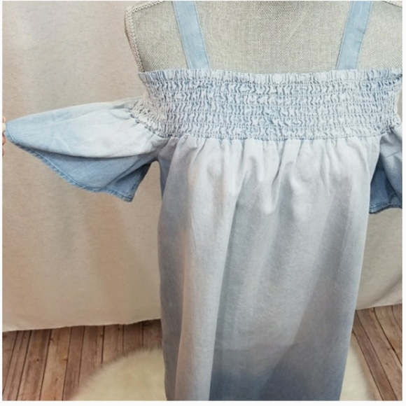 Luxology Ombre Chambry Denim Off Shoulder Dress - Picture 2 of 6
